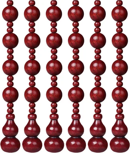 Vista 2 de Cortina de puerta con cuentas de madera, cortinas de clósets, cortinas de cuerda de cuentas hechas a mano, pantalla de cortina de puerta