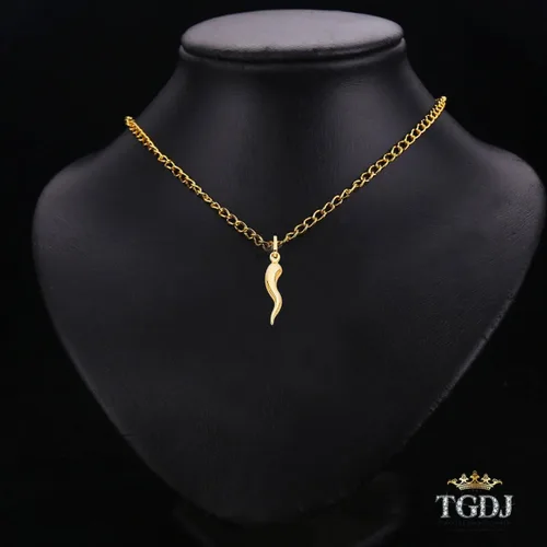 Vista 2 de 14K oro Bull 's cuerno italiano colgante