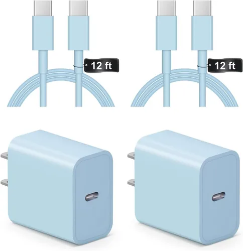Vista 17 de Cargador para iPhone 17 16 15 de carga rápida - 2 unidades, 20 W, USB C, bloque de carga con cable tipo C de 6 pies compatible con iPhone 17/17