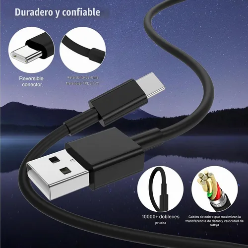 Vista 7 de Paquete de 3 cables negros [3.3 pies+3.3 pies + 6 pies] USB A a USB C, cable USB a USB C Carplay para iPhone 16 15 Pro Plus Pro Max, para iPad