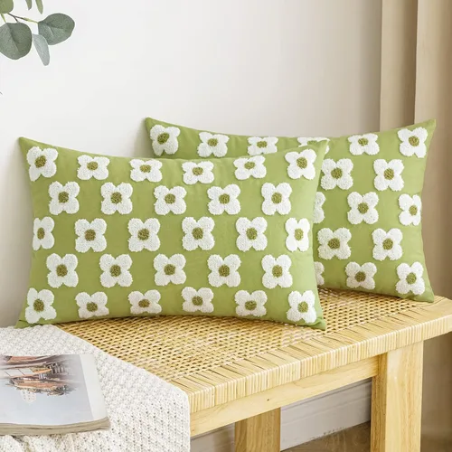 Vista 9 de EMEMA Juego de 2 fundas de cojín decorativas de jacquard, diseño de flores de sol, para sofá, cama, sala de estar, dormitorio, 16 x 16 pulgadas