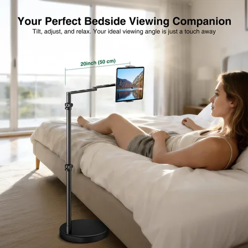 Vista 3 de elitehood Soporte de aluminio resistente para iPad para cama, piso