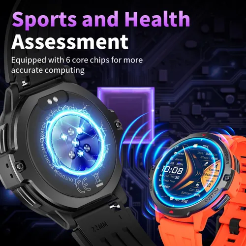 Vista 9 de Rugged Smart Watch for Men with Built-in GPS, 6-Axis Sensor for HIIT/Run Form Analysis, 1.46'' Tactical Smartwatch with Bluetooth Calls, Compass