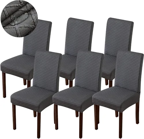 Vista 28 de Genina Fundas impermeables para sillas de comedor, fundas para sillas Parsons de cocina, fundas para sillas Parsons (beige, 2 piezas)
