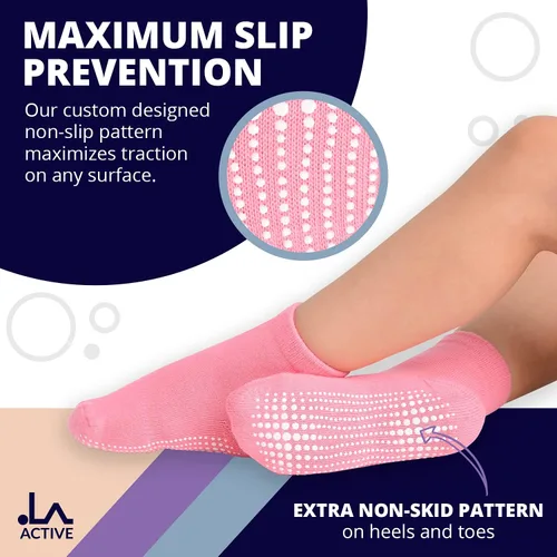 Vista 2 de LA ACTIVE Calcetines de tobillo antideslizantes para niños y niñas para bebés y niños pequeños