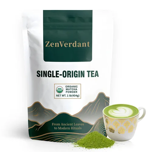 Vista 10 de ZenVerdant Té verde de jazmín de primera calidad, hojas sueltas, baja en cafeína, alto antioxidante, suave, no amargo, listo para preparación