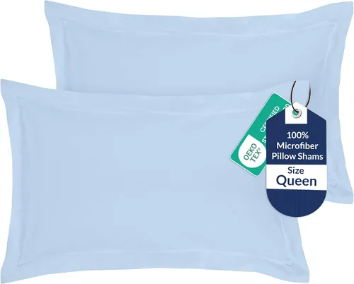 Vista 17 de Royale Linens Paquete de 2 fundas de almohada de tamaño estándar de 20 x 26 pulgadas, microfibra cepillada, fundas de almohada de cama, resistentes