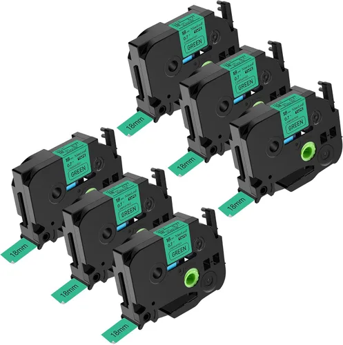 Vista 21 de NineLeaf Paquete de 6 cintas de etiquetas compatibles con Brother TZ TZe TZe-531 TZe531 TZ-531 TZ531 0.472 in 1/2 pulgadas, negro sobre azul