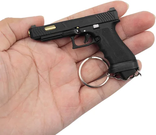 Vista 4 de G34 Mini llavero táctico de metal pequeño llavero colgante colección ornamento regalo para amigos fanáticos del ejército hombres, Negro