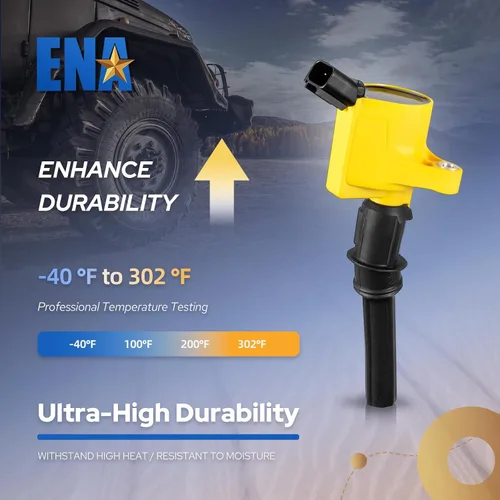 Vista 3 de ENA Paquete de 8 bobinas de encendido amarillas compatibles con Lincoln, Mercury, Ford, Mustang, Crown Victoria, E150, E250, Expedition, Explorer