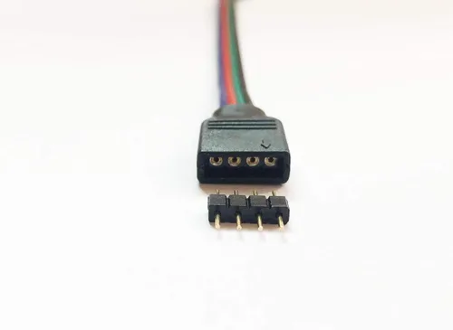 Vista 3 de 10 tiras LED de 4 clavijas con conector hembra para SMD 5050 3528 2835 Flexible RGB LED - 15 cm / 6 in