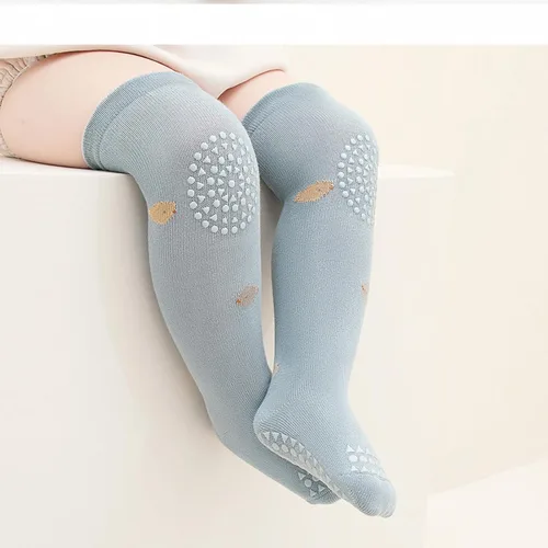 Vista 2 de Calcetines antideslizantes hasta la rodilla para bebés y niños pequeños, calcetines antideslizantes para recién nacidos, 5 pares