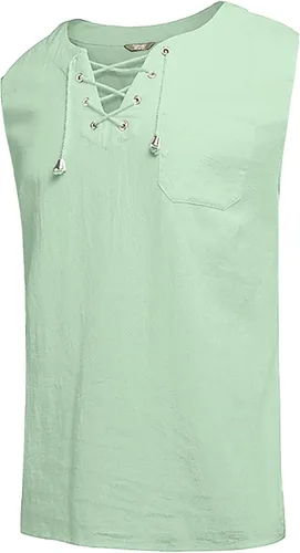 Vista 4 de XDTDRYRYU Tanque para hombre con cuello en V sin mangas de verano Tanques de pesca casual transpirable
