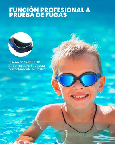Vista 5 de OMID Kids Swim Goggles, P2mini Polarized Swimming Goggles Comfortable for Age 6-14