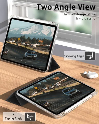 Vista 5 de Compatible con iPad (A16) de 11ª generación de 11 pulgadas 2025, funda para iPad de 10.9 pulgadas 2022, parte trasera transparente y cubierta