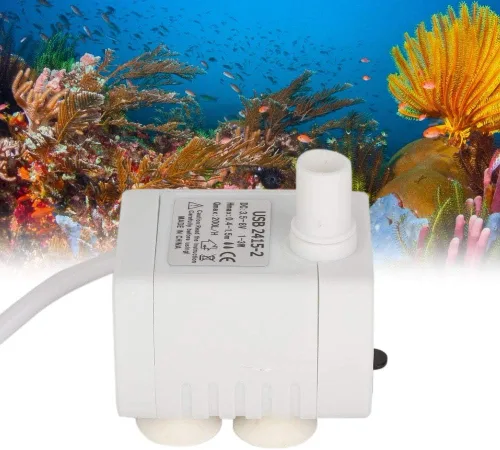 Vista 5 de Mini bomba USB sumergible ultra silenciosa fuente para acuario, peces, estanque, dispensador de agua para mascotas, hidroponía