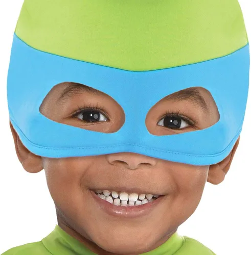 Vista 2 de Amscan - Disfraz de tortugas Ninja Leonardo Muscle Halloween para niños pequeños, 3-4T, con accesorios incluidos