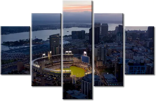 Vista 24 de Busch Stadium Baseball Home Decor St. Louis, Missouri Cityscape - Pósteres e impresiones artísticas de pared de 5 piezas de estadios de béisbol