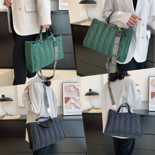 Vista 6 de GLOD JORLEE Bolsas acolchadas grandes para mujer, bolsas acolchadas de algodón de lujo para mujer, bolsa acolchada de invierno suave