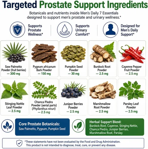 Vista 9 de Daily 7 Essentials Paquete de Vitaminas para Hombres - Paquete de 7 Multivitamínicos y Multiminerales para Hombres Adultos para Energía
