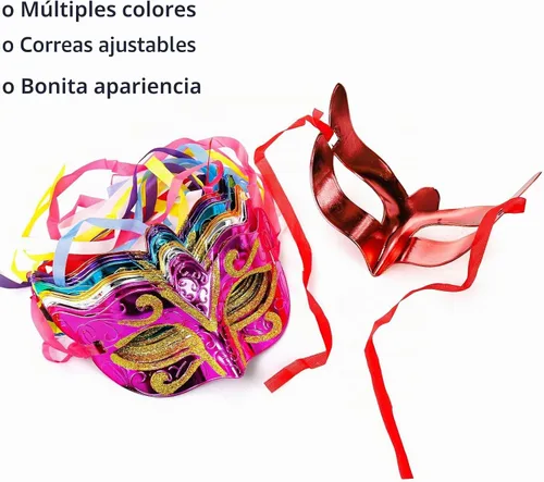 Vista 4 de Covzoe Paquete de 24 máscaras para mascarada, vintage Mardi Gras veneciano