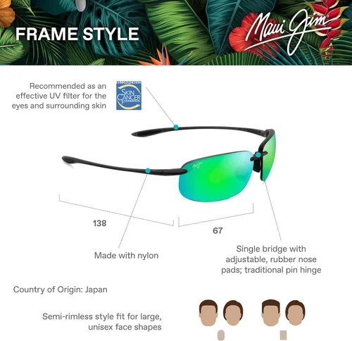 Vista 6 de Maui Jim Gafas de sol ovaladas extragrandes Hookipa