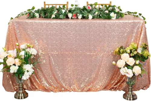 Vista 16 de ShiDianYi Mantel redondo de lentejuelas azul bebé de 72 pulgadas, mantel de lentejuelas con purpurina para pastel de postre con purpurina, mantel