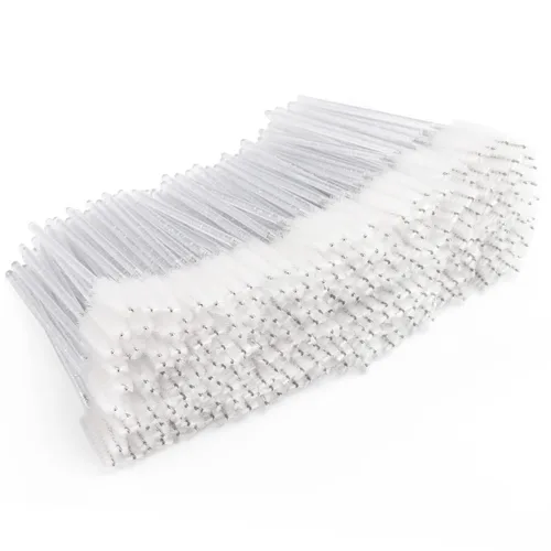 Vista 11 de Tbestmax 50 varitas de rímel desechables, brocha de cristal para extensiones de pestañas, pestañas de ojos y cepillo de maquillaje (blanco)
