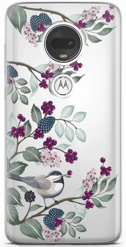 Vista 5 de Mertak Funda de teléfono compatible con Motorola Edge + Moto G9 G8 Plus G7 Play Power Z4 Otoño Ligero TPU Flexible Diseño Delgado Rosas Flores