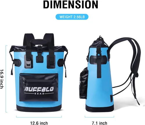 Vista 7 de Buffalo Gear Mochila enfriadora de 18 L, 30 L, a prueba de fugas, para camping, enfriador, enfriador, para picnic, playa, senderismo, parque, pesca