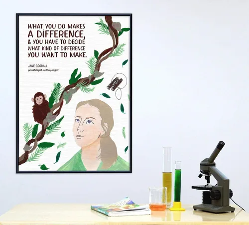 Vista 3 de ECHO-LIT, LLC STEM Scientists and Mathematicians - Juego de 8 pósteres con cita inspiradora, papel de arte fino, laminado o enmarcado. Múltiples
