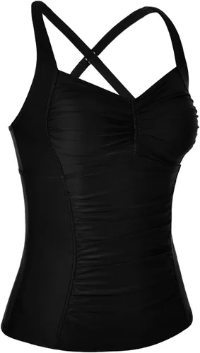 Vista 2 de Hilor Tankini para mujer, con control de abdomen, espalda cruzada, tankini
