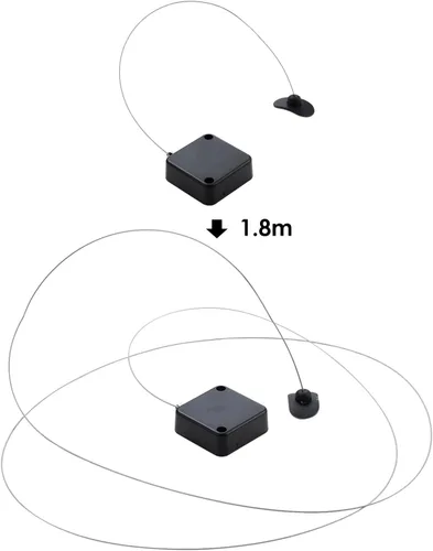 Vista 2 de Cable de Bloqueo Remoto de 1.8M/5.9Ft - 1 Pieza, Cable Retráctil de Control Remoto con Correa, Correa Remota, Bloqueo de Seguridad de Control Remoto