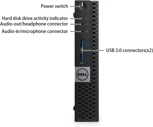 Vista 5 de Dell Optiplex 3040 Micro Computadora PC Mini Torre, Intel Quad Core i5-6500T, 8GB RAM DDR4, SSD 256GB, Win 11 Pro (Renovado)