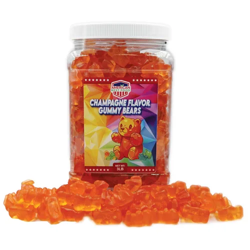 Vista 12 de Oso de goma de 3 libras en recipiente de plástico transparente (6 sabores)