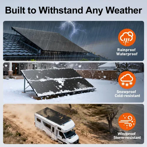 Vista 9 de DOKIO - Panel solar de 400 W, monocristalino de 31 V, para sistemas fuera de la red de 24 V