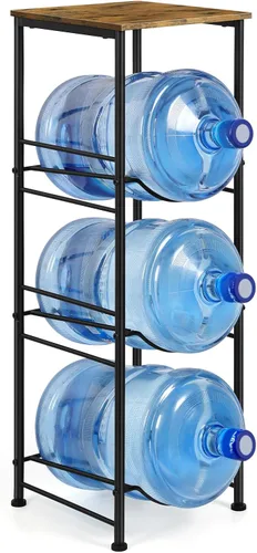 Vista 10 de OYEAL Soporte para Jarra de Agua de 5 Galones Organizador de Botellas de Agua con Estante, Estante de Almacenamiento de Botellas de Agua de Servicio