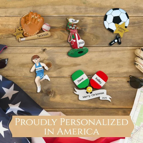 Vista 6 de Adorno ecuestre personalizado 2024 – Personalización rápida y gratuita las 24 horas – Adorno de Navidad de equitación para árbol – Recuerdo de Marrón