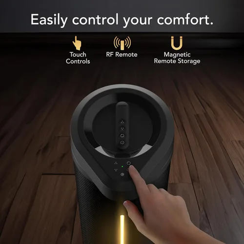 Vista 6 de Vornado ARA® Ventilador de torre oscilante con luz ambiental y control remoto, 40 pulgadas, silencioso y potente ventilador de pie, 5 velocidades