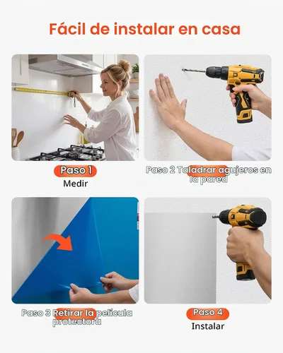 Vista 6 de VEVOR Protector contra salpicaduras de acero inoxidable de 30 x 24 pulgadas para estufa, protector de salpicaduras ultra plano, protector de pared