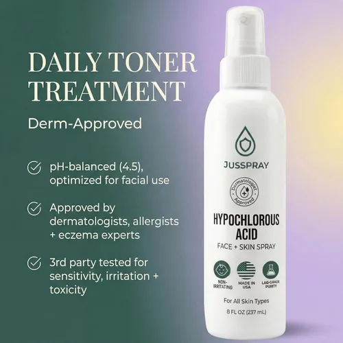 Vista 8 de Jusspray™ Aerosol de ácido hipocloroso para cara y piel HOCI Spray limpiador facial Recarga de ácido hipocloroso de 32 onzas para cara, piel