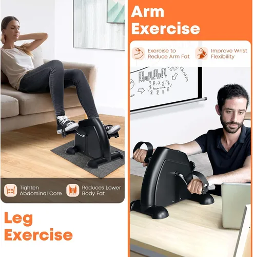 Vista 4 de Mini Exercise Bike, AGM Under Desk Bike Pedal Exerciser Foot Cycle Arm & Leg Pedal Exerciser with LCD Screen Displays
