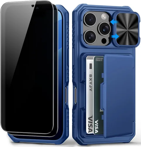 Vista 35 de BXYJY Funda tipo cartera para iPhone 15 Pro, tarjetero (4-5 tarjetas)