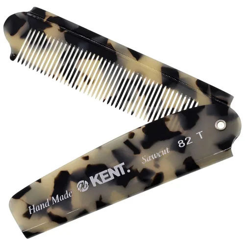 Vista 13 de Kent 82T Peine plegable hecho a mano para hombres, peine de pelo de dientes finos para el cuidado diario del cabello, barba o bigote, uso seco