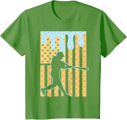 Vista 89 de Camiseta de béisbol Drip Boys Dripping Ice Cream Baseball American Flag, Negro -, Pequeña