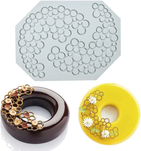 Vista 30 de Moldes de silicona de hojas huecas, moldes de chocolate con forma de corazón, geometría, molde de silicona 3D, molde de hojas de caramelo