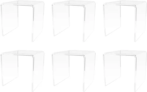 Vista 26 de Marketing Holders Plataforma elevadora de acrílico transparente Pantalla cuadrada de 3 pulgadas de ancho de 3 lados Encimería Escaparate