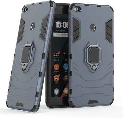 Vista 8 de LuluMain Compatible con funda Xiaomi Mi Max 2, soporte de anillo de metal a prueba de golpes (funciona con soporte magnético para automóvil)