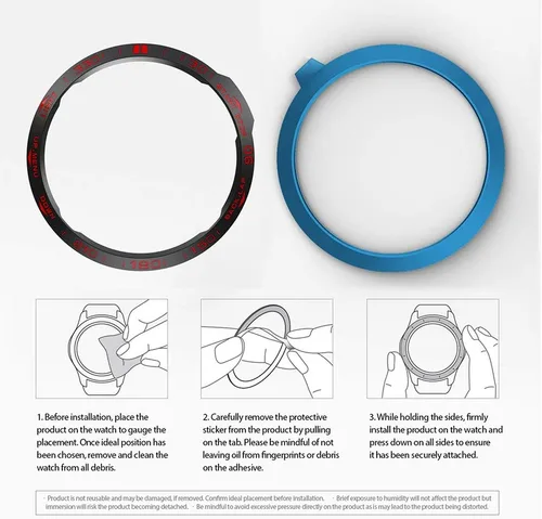 Vista 6 de REYDA Bisel de reloj compatible con Garmin Fenix 6/6 Pro Bisel Ring, acero inoxidable bisel Loop cubierta adhesiva resistente a los arañazos, bisel