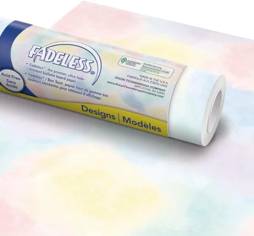 Vista 28 de Fadeless Papel para Tablón de Anuncios, Papel Resistente a la Decoloración para Decoración de Aula, 48" x 50', Azure, 1 Rollo